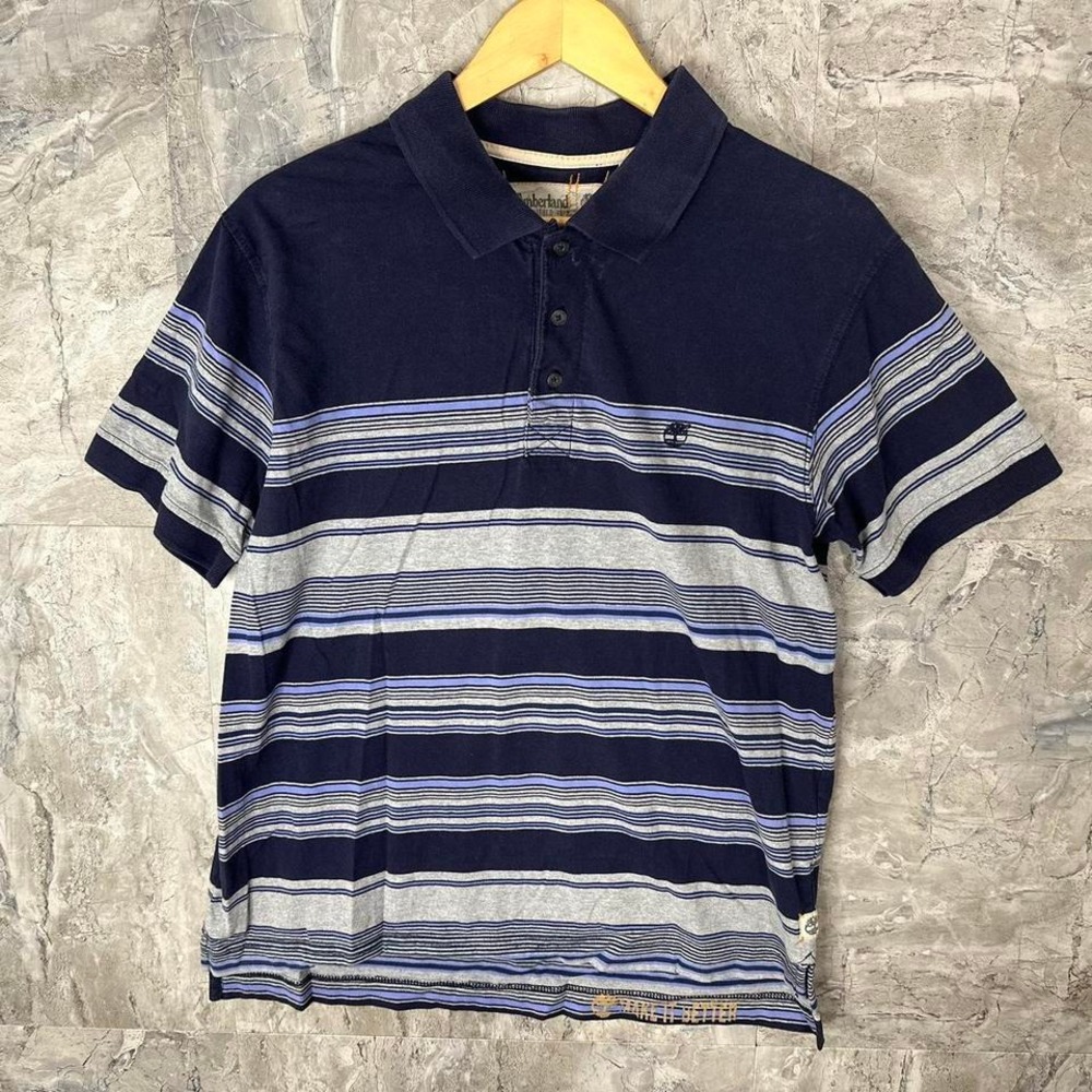 Vintage Timberland striped polo t shirt Men's‎ size Large Y2K